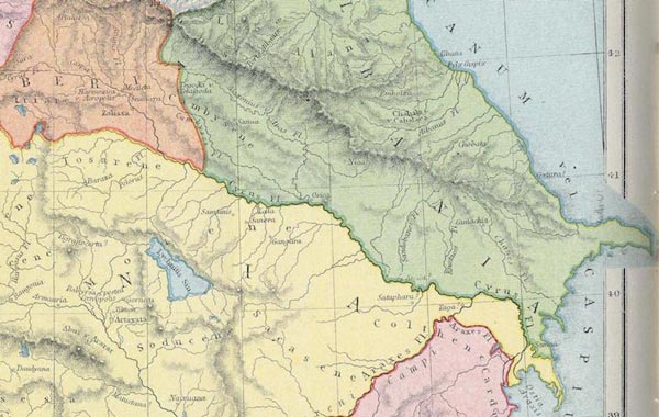 Кавказская Албания в начале нашей эры, из «Атласа классической и античной географии» Самуэля Батлера, XIX век