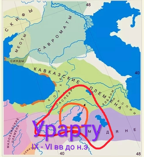 Этническая карта Кавказа в V–IV века до н. э
